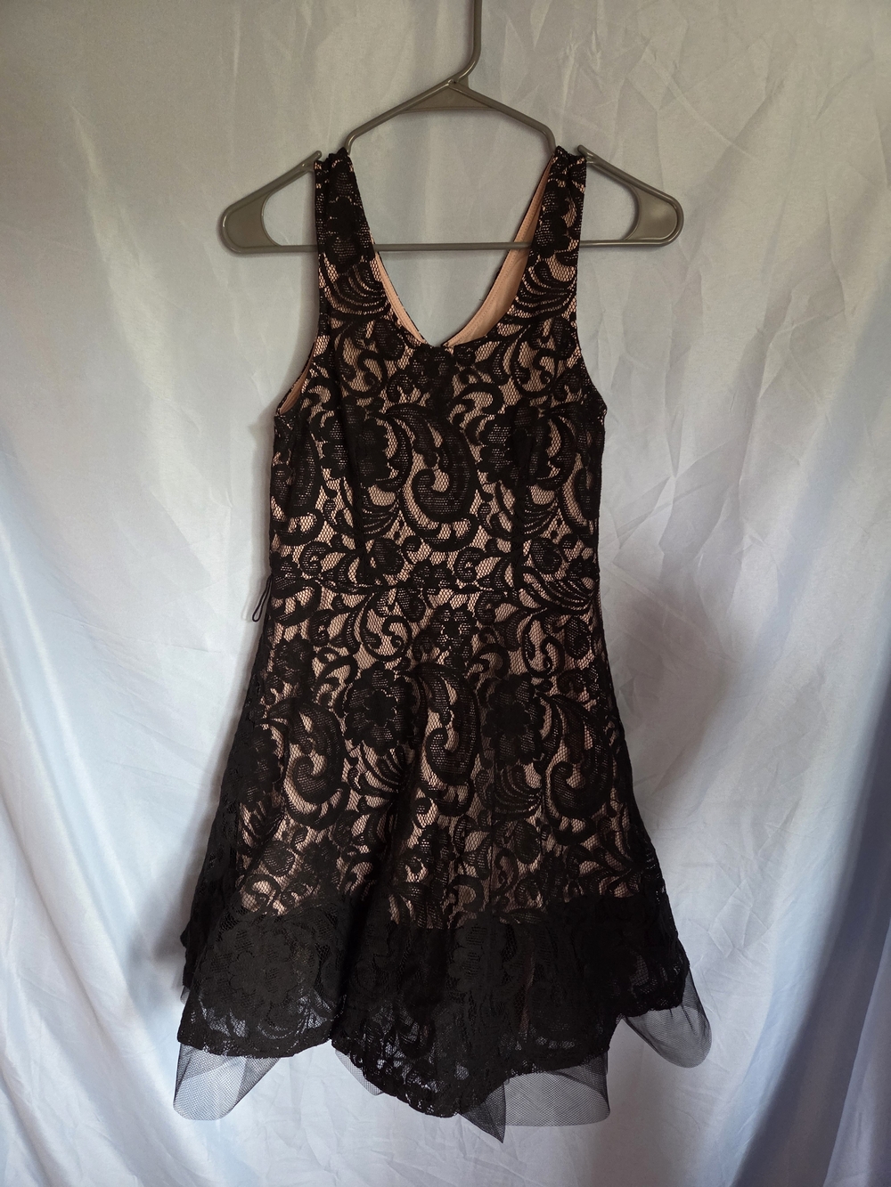 Rue21 Black Lace Midi Dress with Nude/pink Underlay